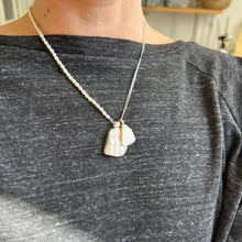 Load image into Gallery viewer, Touchstone Pendant Necklace: Pearl and silver plated chain with white shell pendants
